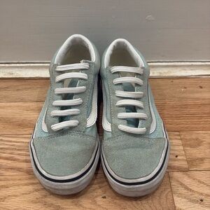 Gently used Ice Blue Vans 13